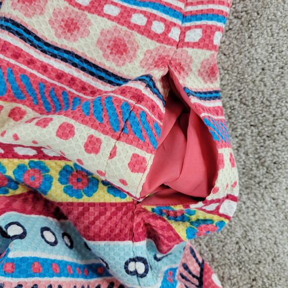 Talbots Dress 14 Pastel Textured Striped Floral Sleeveless Midi Easter Sprint - Picture 5 of 16